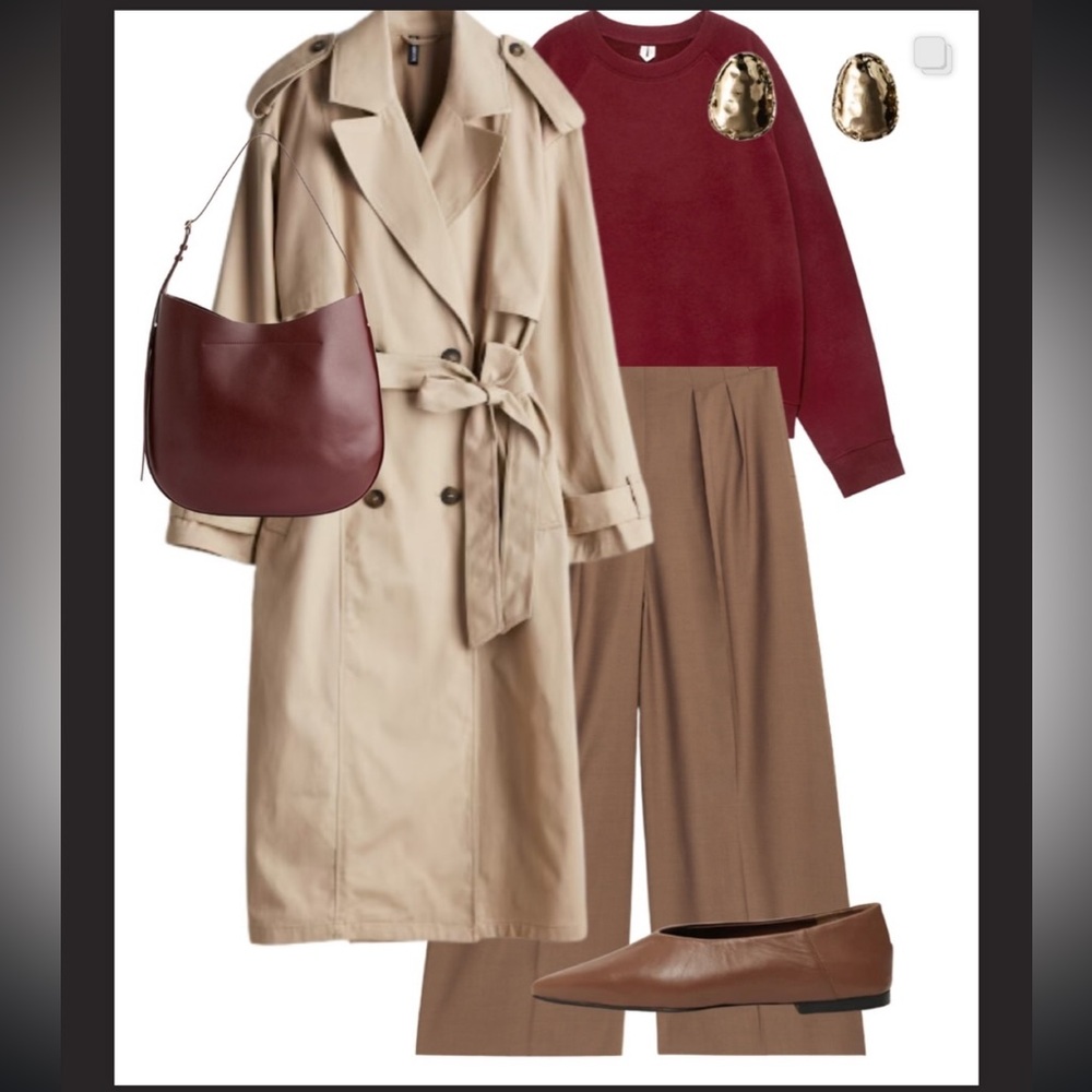 EVERLANE “Renew” Oxblood Burgundy Crew Neck Sherpa Sweater Top - Picture 6 of 10